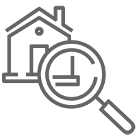Icon of home inspection services being preformed on a new house